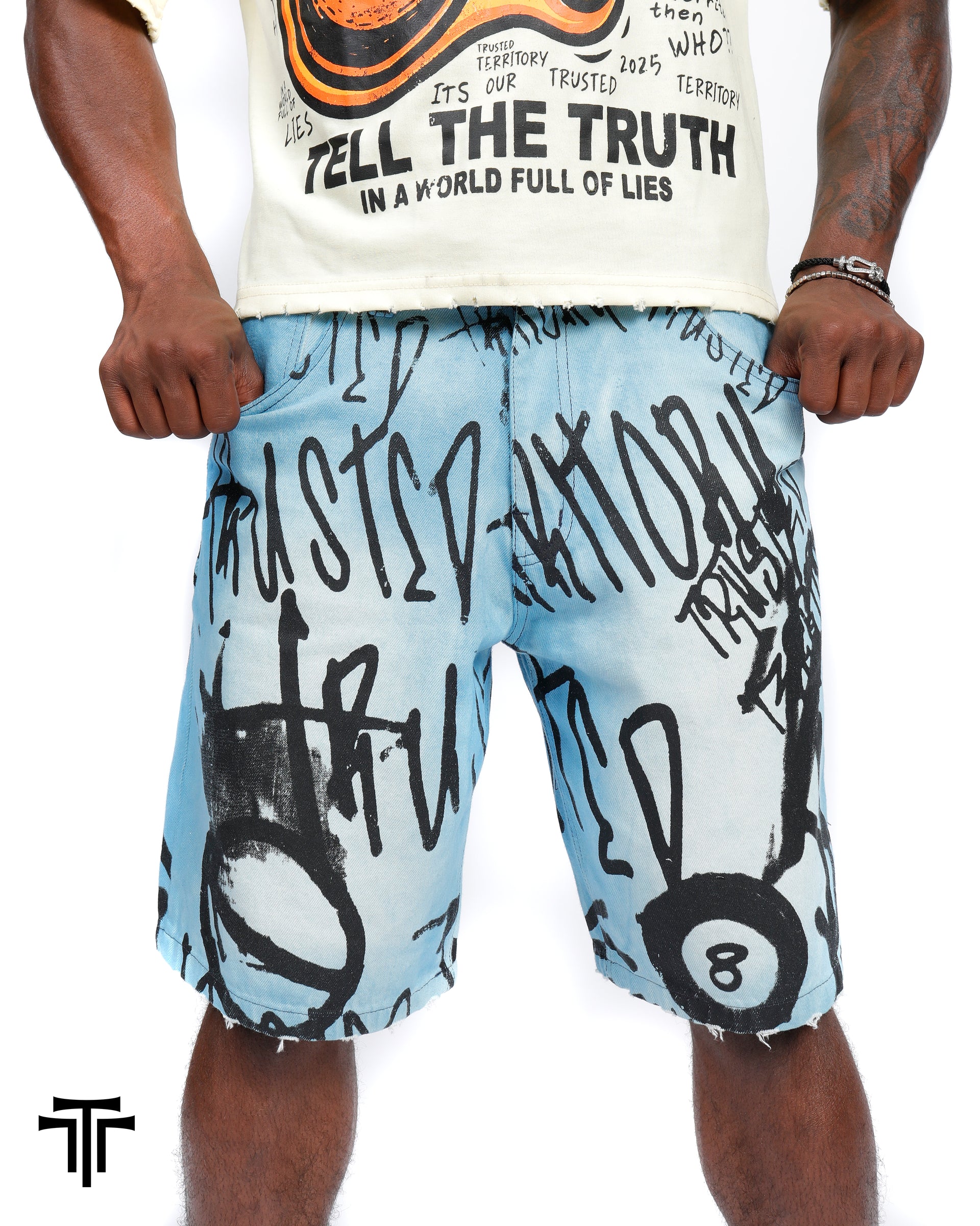 Tampered Denim Shorts