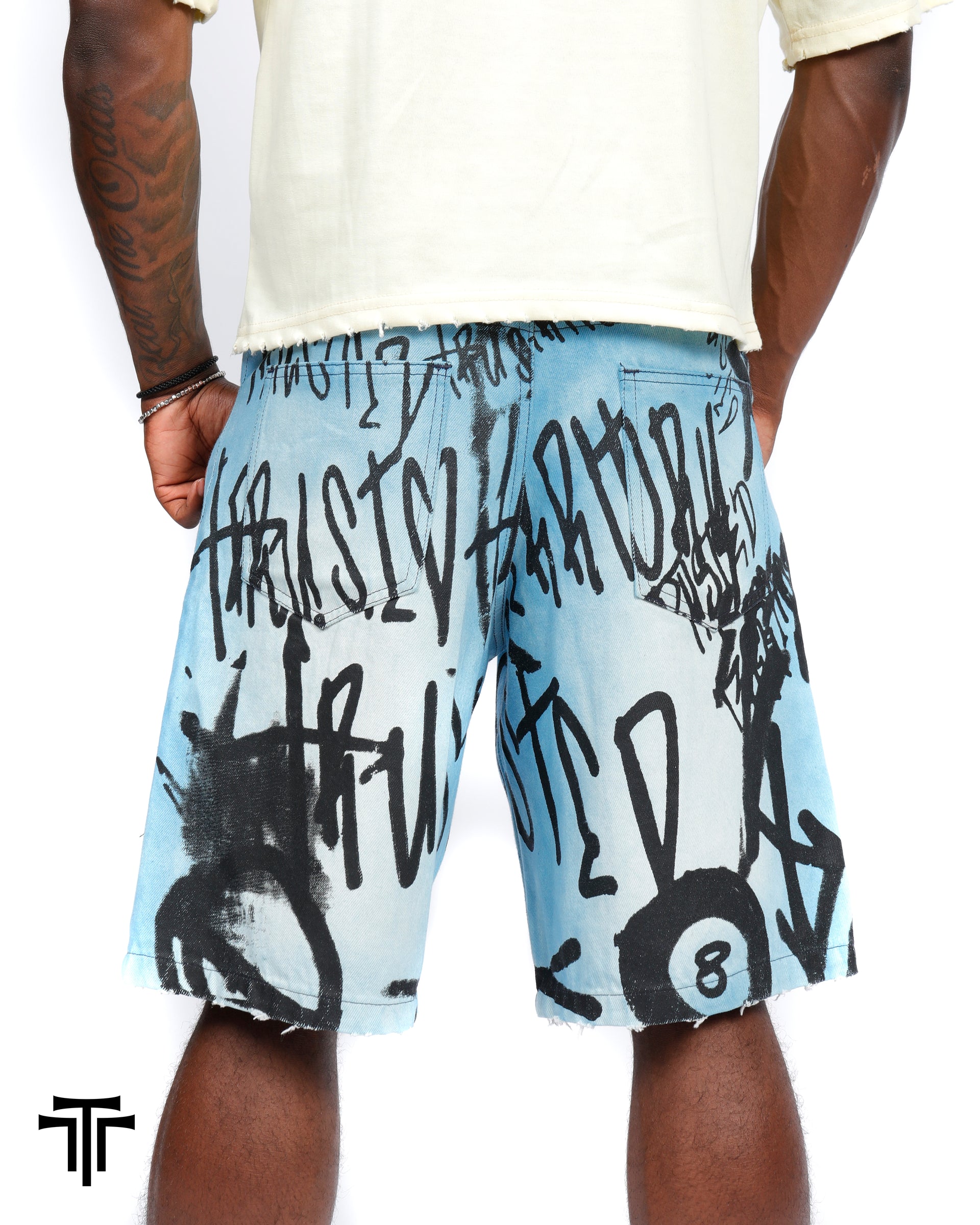 Tampered Denim Shorts